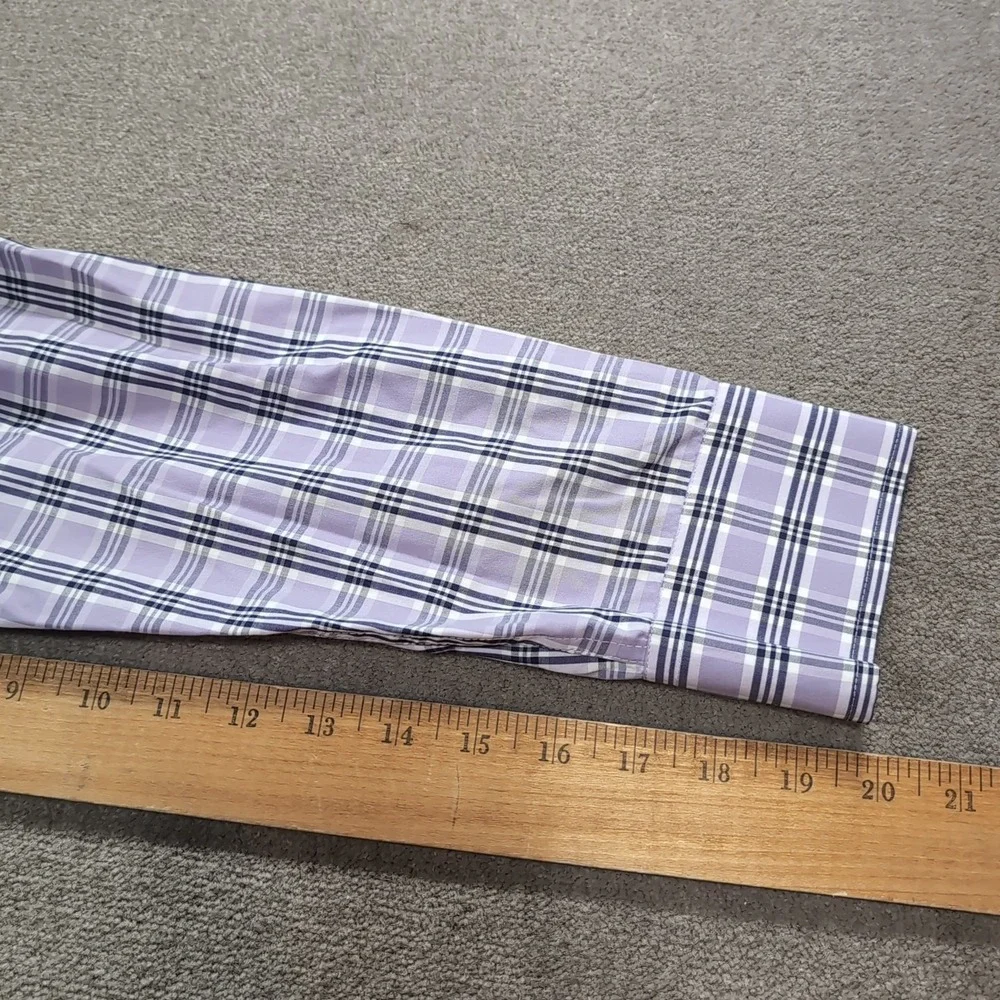 Banana Republic‎ Mens Shirt Purple Plaid Slim Fit Non Iron Casual Button Down M
